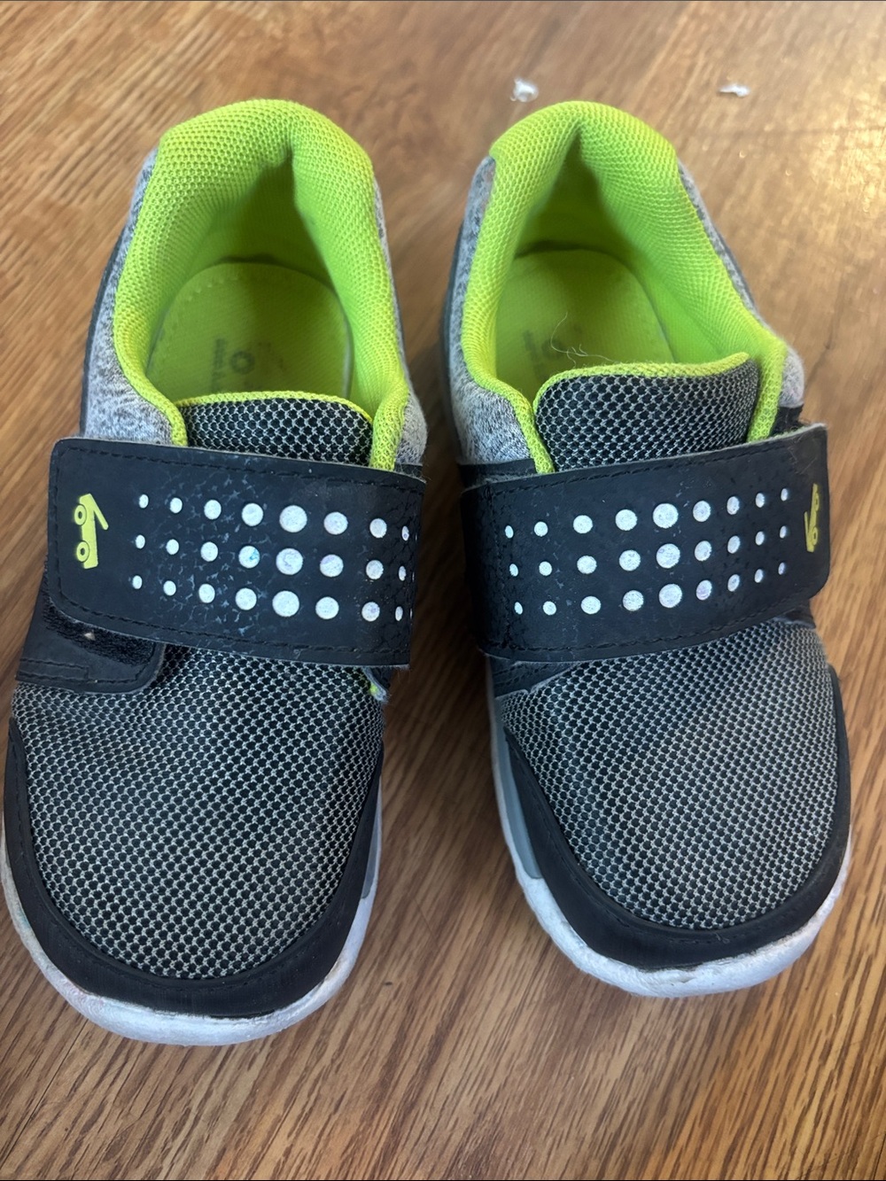 See Kai Run Kids Black and Neon Green Hook-and-Loop Sneakers